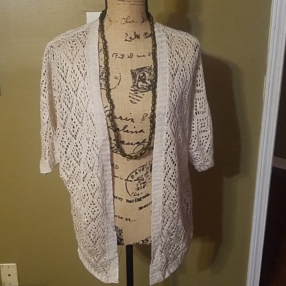 Knit open boho light cardi...NWT